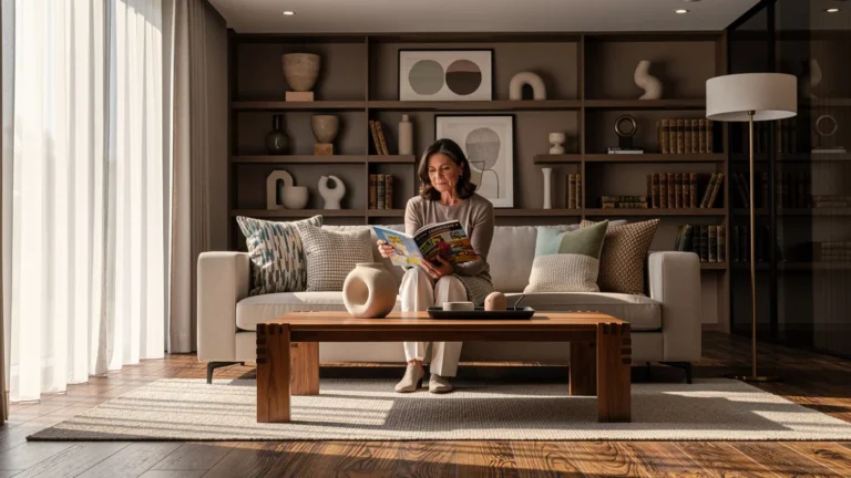 Salon moderne illustrant l'avis sur la durée et la technique des tendances déco annuelles