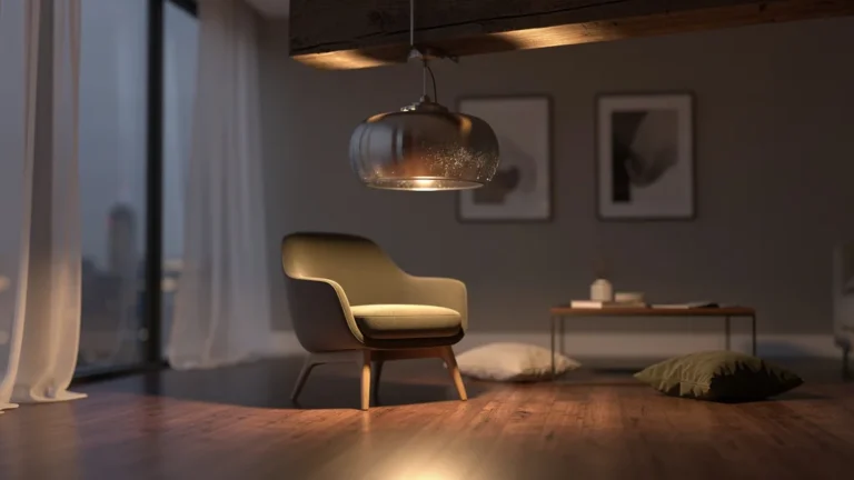 Suspension mal placée sous plafond bas gâchant l’effet déco dans un salon moderne