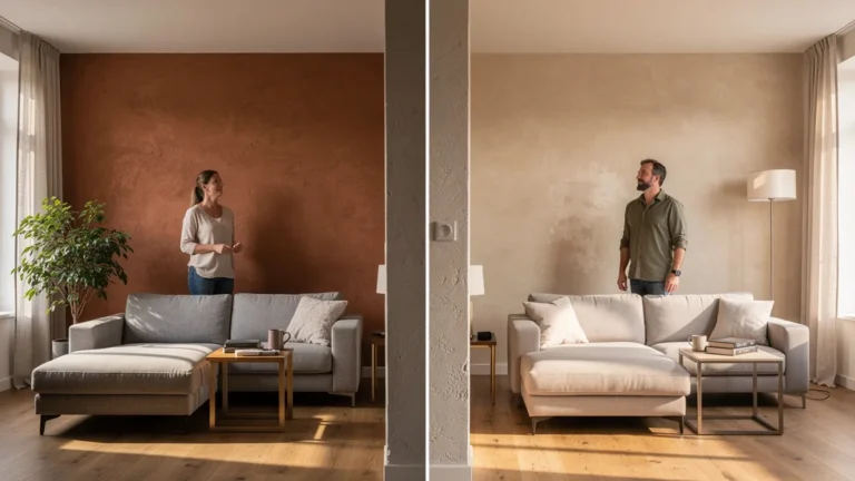Test peinture argile 30% face à Luxens après un an chez deux clients, comparaison réaliste