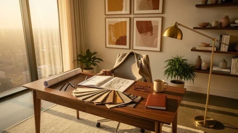Studio de décoration intérieure moderne et chaleureux par levi & co avec ambiance créative et lumineuse
